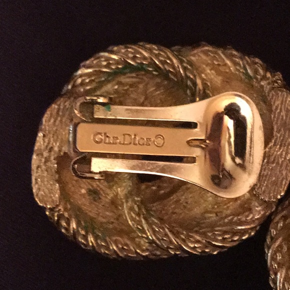 Vintage 80s Christian Dior Clip Earrings - Picture 2 of 3